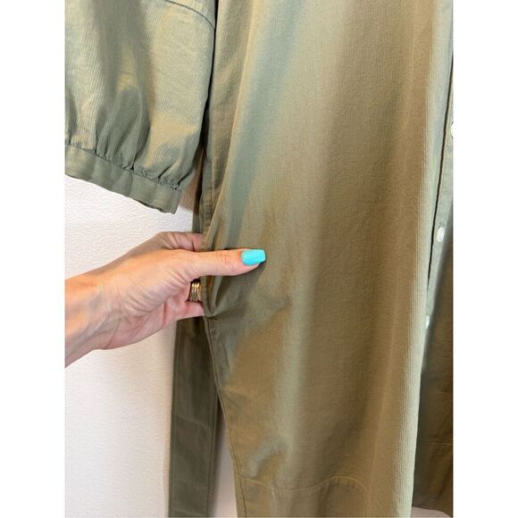 Everlane Collarless Cotton Button Up Shirt Dress with Pockets Women’s Size 4US - Picture 5 of 11